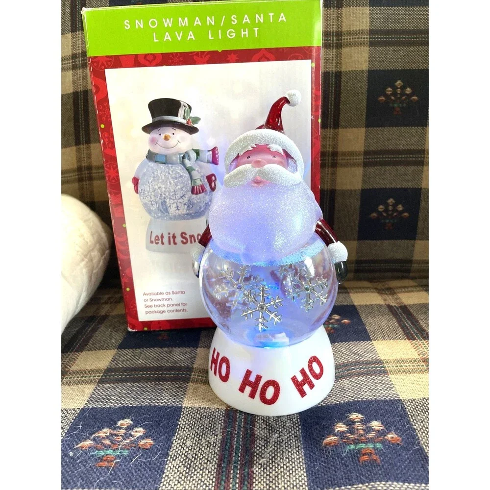 Lighted Santa Snow Globe Color Changing Lights Swirling Sparkles Christmas Decor